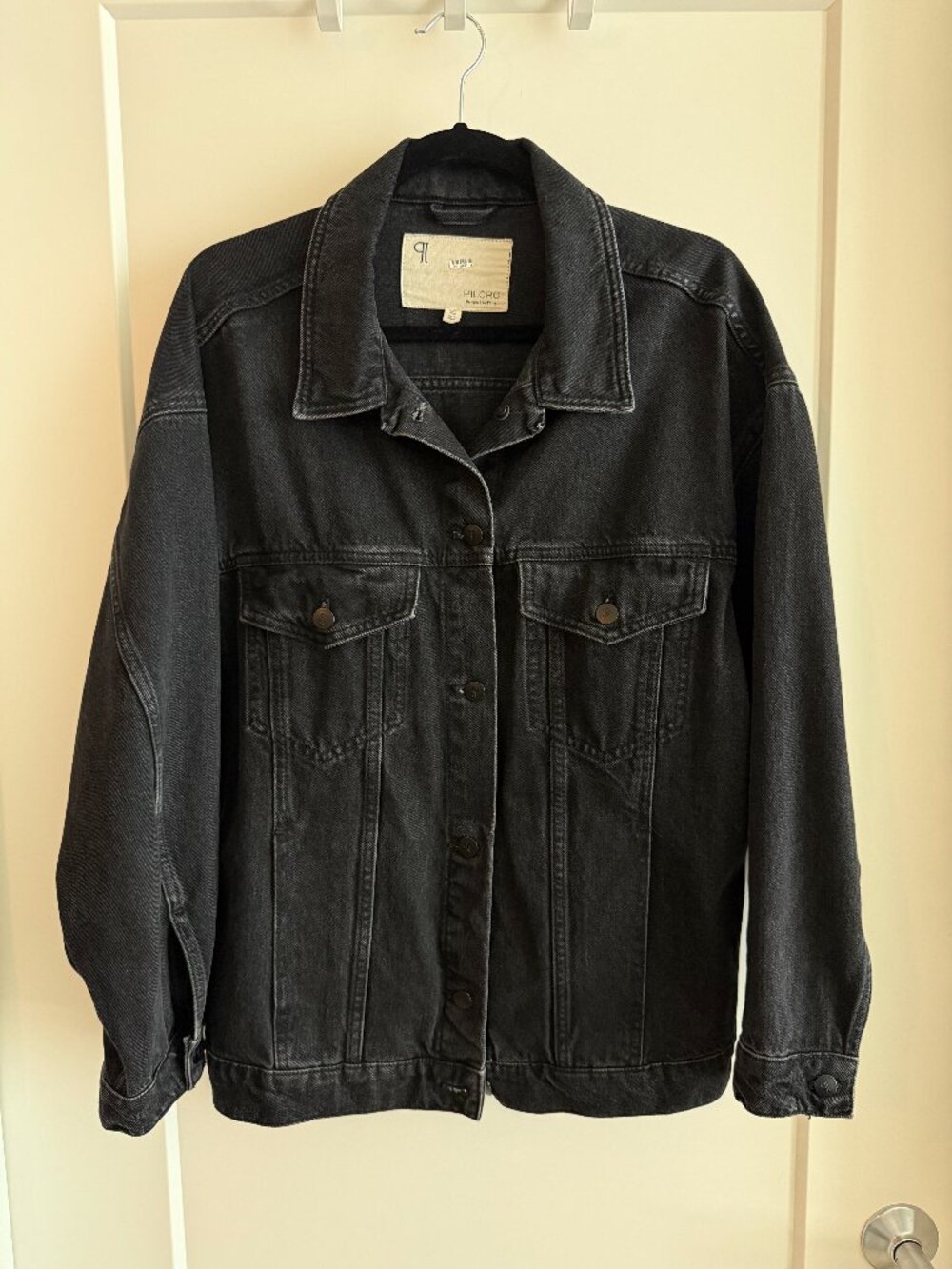 Pilcro Black Denim Oversized Jacket | Size Large